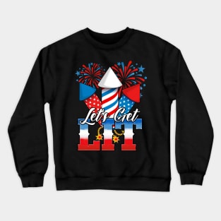 Lets Get Lit Patriotic 4th of July Party Crewneck Sweatshirt